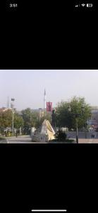 a view of a skate park with a monument at Dion Luxury Apartaments in Gjilan