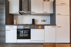 Η κουζίνα ή μικρή κουζίνα στο Business Apartment mit Panoramablick bei Köln