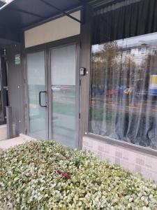 un arbusto frente a un edificio con ventana en Glow Sahara, en Focşani