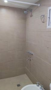 a bathroom with a shower and a sink at Positiva 3 in Mar de Ajó +13 photos