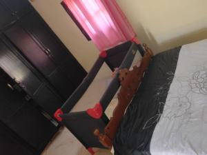 a close up of a bed in a bedroom at Maison avec piscine pour famille au région de safi in Safi