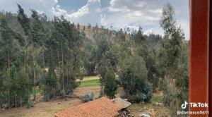 VICTORIA HOUSE - Huancayo - Hualhuas في Hualhuas: اطلالة جوية على منزل في غابة