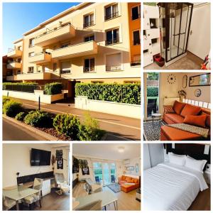 een collage van foto's van een gebouw bij Anton's Home in LʼHay-les-Roses