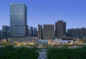 Nespecifikovaný výhled na destinaci Ž'-čao nebo výhled na město při pohledu z hotelu