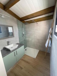 Koupelna v ubytování Bungalow grand T2 saint leu