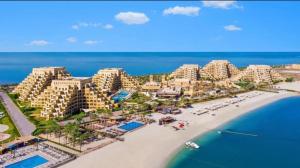 an aerial view of the beach at the resort at Bab Al Bahr 2 BR Apartment in Ras al Khaimah