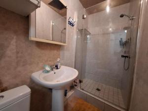 a bathroom with a sink and a shower at Grand F2 Saint Maur in Saint-Maur-des-Fossés