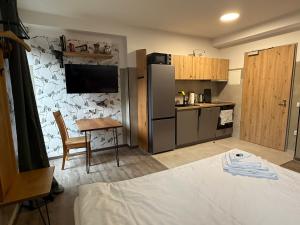 O bucătărie sau chicinetă la Hotel Kraus +54 fotografii