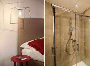 un bagno con doccia e una camera da letto di Soggiorni Canario a Matera