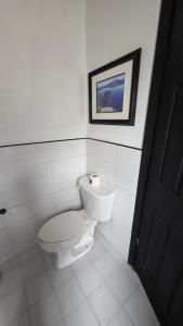 bagno con servizi igienici e una foto appesa al muro di Luxury Suites Tokio a 100 mts del consulado a Manuel F. Martínez Altre 11 foto