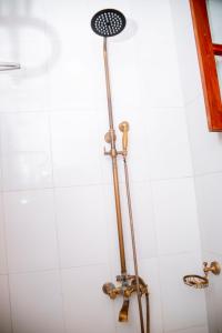 una ducha con cabezal de ducha en un baño en Kay's place Trainhouse apartments, en Zanzíbar