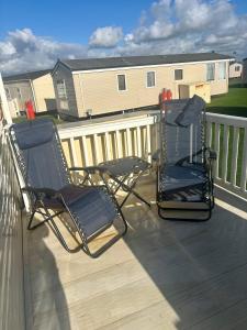 Μπαλκόνι ή βεράντα στο Static Caravan 8 Berth 3 bedrooms, ensuite Saltcoats, Ayrshire, Scotland DG CH