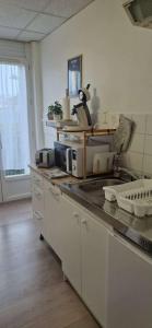 a kitchen with a sink and a counter top at Le cent cinq in Vichy