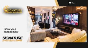 Μια τηλεόραση ή/και κέντρο ψυχαγωγίας στο Signature Apartments