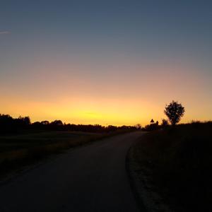 Solopgangen eller solnedgangen set fra villaen