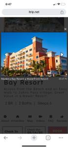 uno screenshot di un sito web di un resort per vacanze di Madeira Bay Resort a St Pete Beach