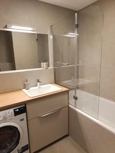 Ένα μπάνιο στο Metropolis apartment, parking, city center