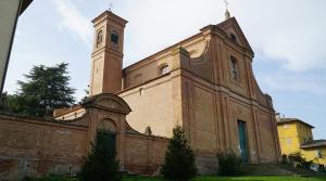 a church with a clock tower on top of it at Fuori Arena in Casalecchio di Reno