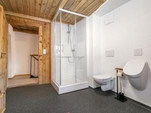 un bagno con doccia e WC di Zur Alten Schmiede a Wildschönau Altre 41 foto