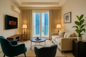 Χώρος καθιστικού στο Montressa Highrise Executive Serviced Apartments Opposite Centaurus Mall Islamabad