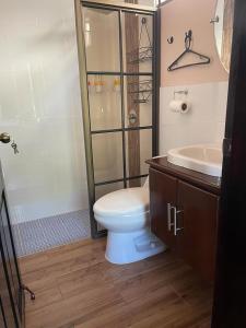 un bagno con wc, doccia e lavandino di Villas de Quizalas 