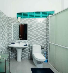 阿鲁特伽马Hotel Blue Sapphire的带马桶和水槽的浴室 更多10张照片