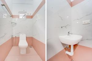 阿鲁法Collection O Aluva Kinfra Hi-Tech Park的两张带有水槽和马桶的浴室照片 更多24张照片