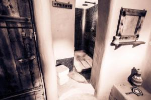 a bathroom with a shower and a toilet and a sink at Siwa Villa in Siwa +32 photos