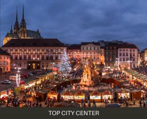 Γενική άποψη της πόλης Μπρνο ή θέα της πόλης από  αυτό το ξενοδοχείο