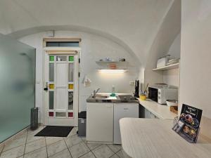 O bucătărie sau chicinetă la Tiny central studio apartment Nika Ljubljana