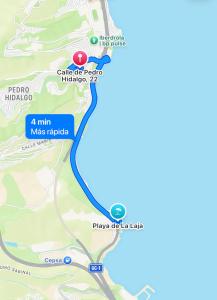 een kaart van Playa Negra en zijn attracties bij Rooms La Laja 3 in Las Palmas de Gran Canaria +3 foto's