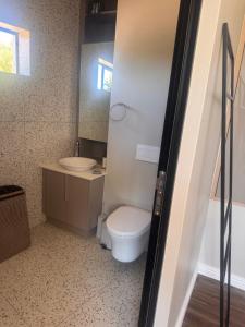 サマーセット・ウェストにあるThe Nestのトイレと洗面台のあるバスルーム