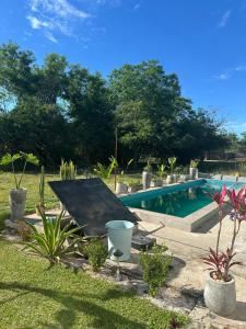 Casa Patiño في Patiño: مسبح في ساحه فيها نباتات