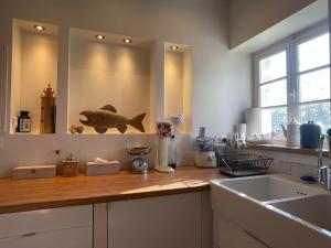 Saint-Benoist-sur-MerLa Parenthèse à la Mer - Swimming Pool - Family的厨房里设有鱼台