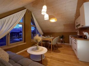 Η κουζίνα ή μικρή κουζίνα στο Eco-apartmány DOMA POD JAVOROM - Jacuzzi & MountainView