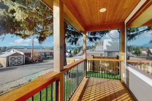 a view from the porch of a home at No. 3 Coal Mine Cabin & Studio in Ronald