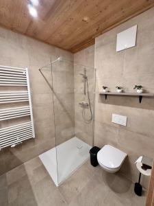 een badkamer met douche en toilet bij Alpin Studio Schladming 101 in Schladming