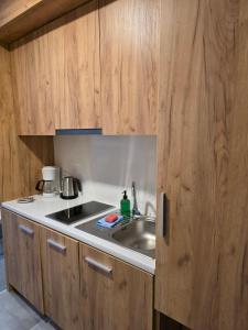 Η κουζίνα ή μικρή κουζίνα στο Aparthotel Apartamenty Czarna Góra 307