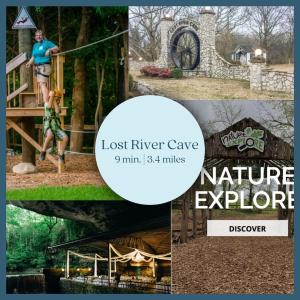 a collage of photos with a man on a playground at East Main Your Merry Modern Downtown Getaway in Bowling Green