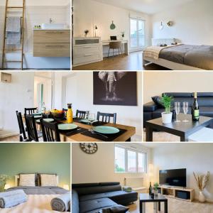 Ένα ή περισσότερα κρεβάτια σε δωμάτιο στο Le Cosy Carvinois - Premium - Wifi - Close to Lille