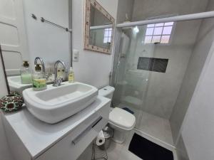 Koupelna v ubytování Chalé de Sampa