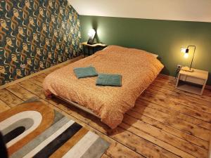 Postel nebo postele na pokoji v ubytování Small atypical house, in central Alsace