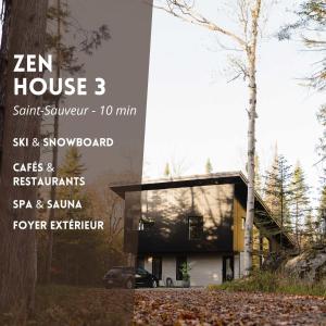 un rendering di una casa zen nel bosco di Zen House 3 - Villas & Spa a Morin-Heights