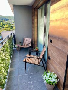 Balkón nebo terasa v ubytování Die LUX Modern and Cozy Apartment with Free Parking