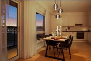 Køkken eller tekøkken på Sentral og ny 3-roms lelighet