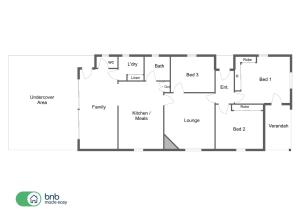 un plano de una casa en Peter Cottage - CBD Location Bright & Homely, en Wagga Wagga