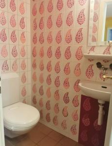 Et badeværelse på Appartement au centre de Fribourg, 3 chambres