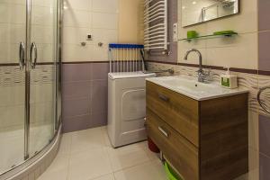 希维拉杜夫-兹德鲁伊Apartamenty Izerskie - ul. Cicha 13F-G的浴室里有马桶、洗手池和淋浴。 更多82张照片