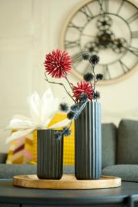 Χώρος καθιστικού στο Gartenwohnung-Terrasse-3 Schlafzimmer-85ZollTV-Arcade