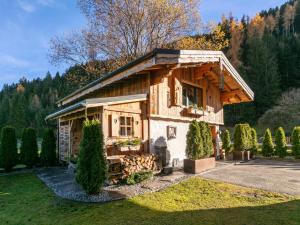una casa in legno in mezzo a un cortile di Almversteck Hollersbach a Hollersbach im Pinzgau